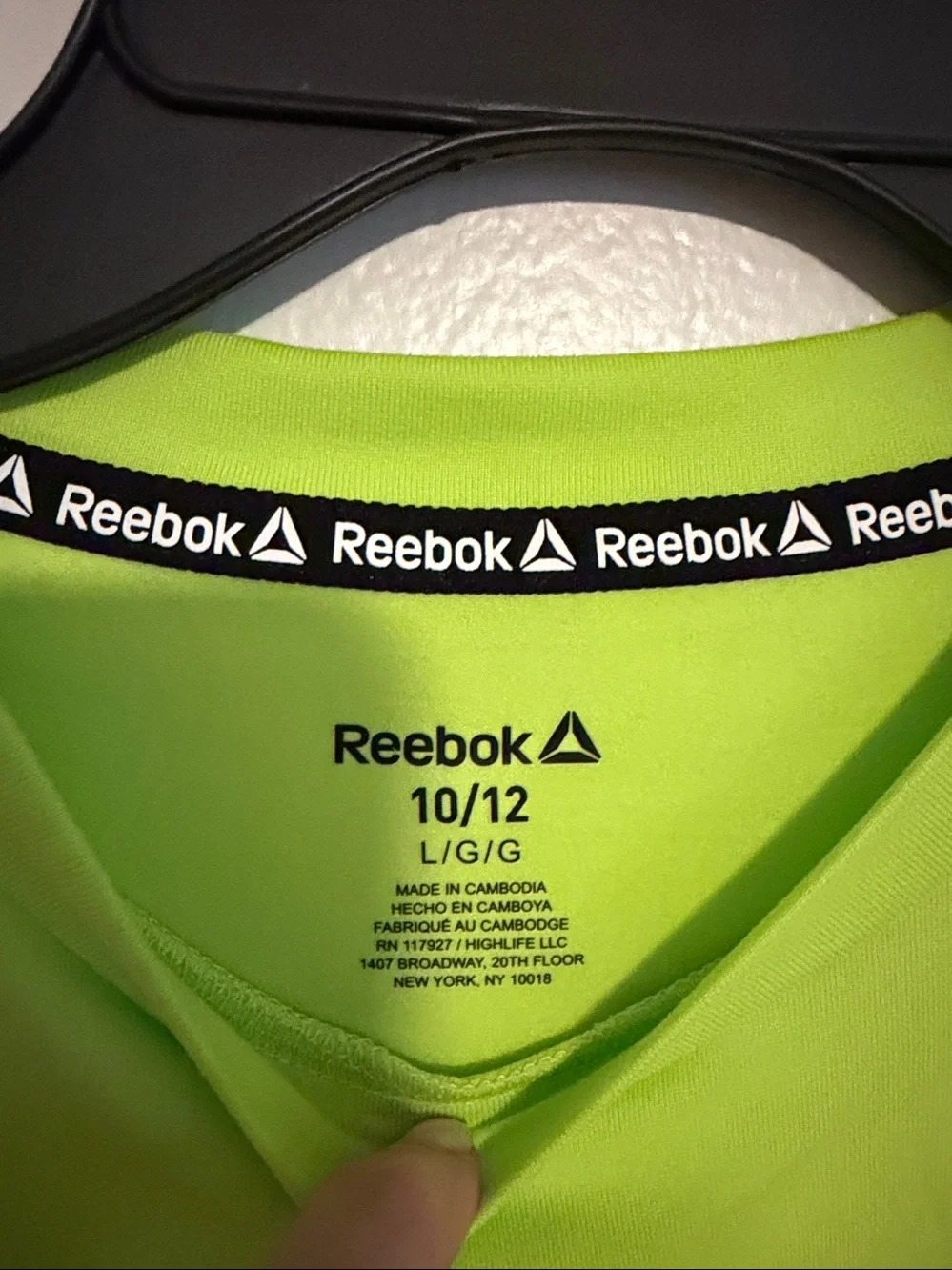 Reebok Neon Lime RBK-DRY Short Sleeve Tee